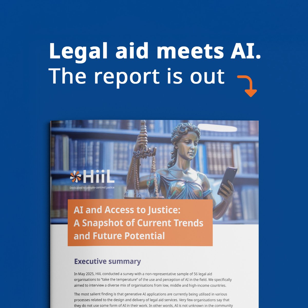 InnoJustice's tweet image. Just dropped! Our new report, "#AI & Access to #Justice," highlights how AI is shaping #legalaid globally. Key findings ahead of #AIforGood Summit! Read more: hiil.org/news/hiil-laun…