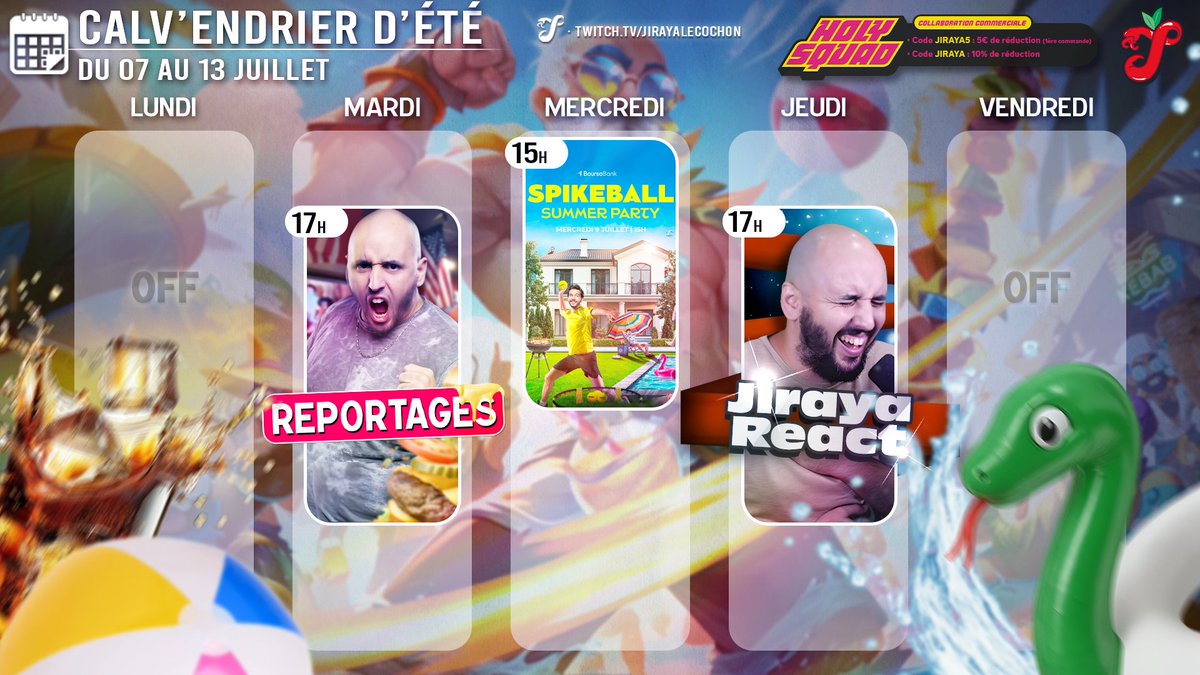 On passe en prog' d'été la team ✌🏼
Petite semaine chill qui s'annonce avec le jolie tournoi Spike Ball chez le fréro Domingo 🔥