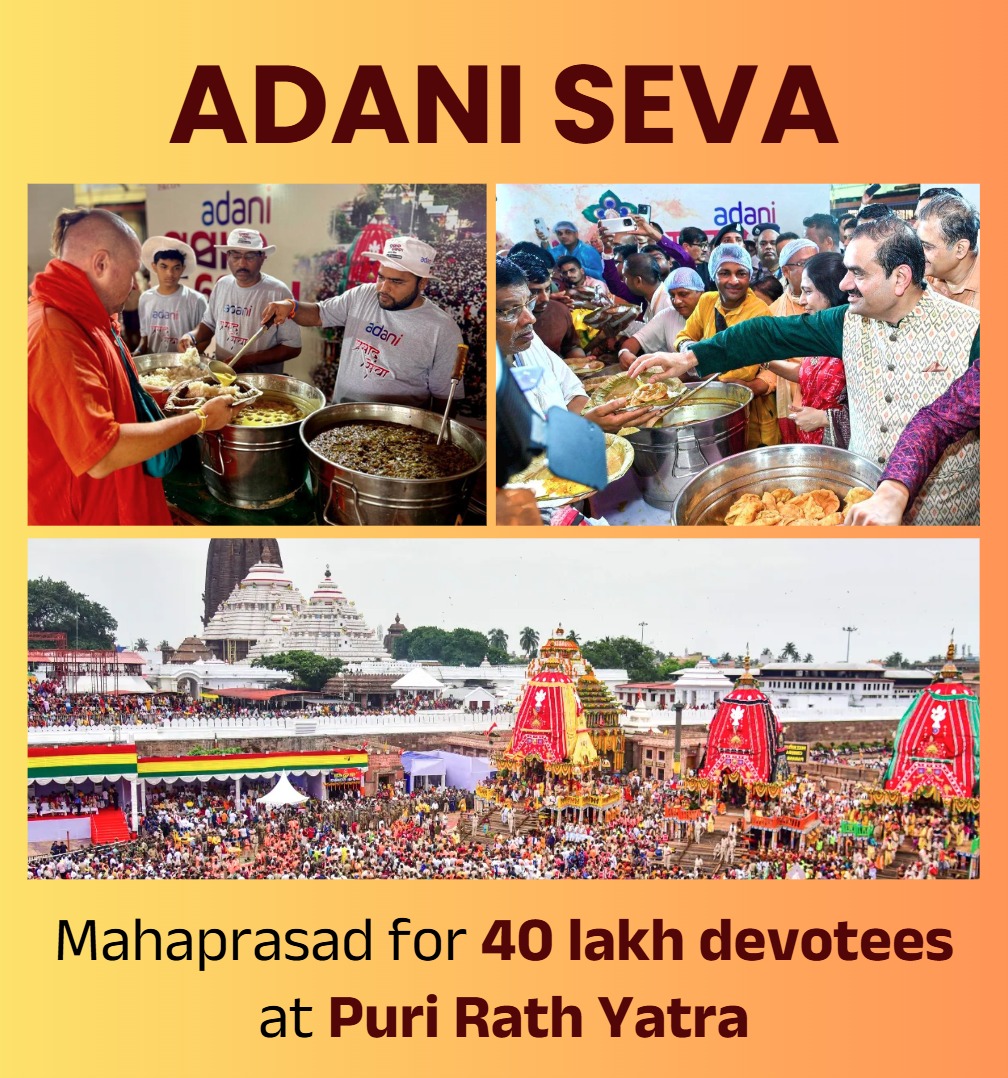 Logistics, meals, beach cleanup, safety kits, all powered by volunteers and local partners.

#AdaniGroup’s seva at #PuriRathYatra2025 blends scale with soul.

True #CSR is cultural, not transactional.

#SevaHiSadhanaHai