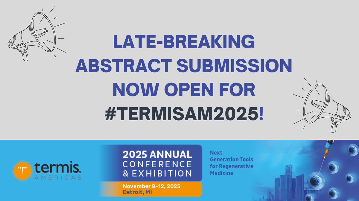 📢 We are now accepting late-breaking abstract submissions for #TERMISAM2025! There will be two separate submission deadlines for late-breaking abstracts to be considered as oral &amp; poster or poster-only presentation. Learn more &amp; submit your abstract 🔗 bit.ly/403lUaG