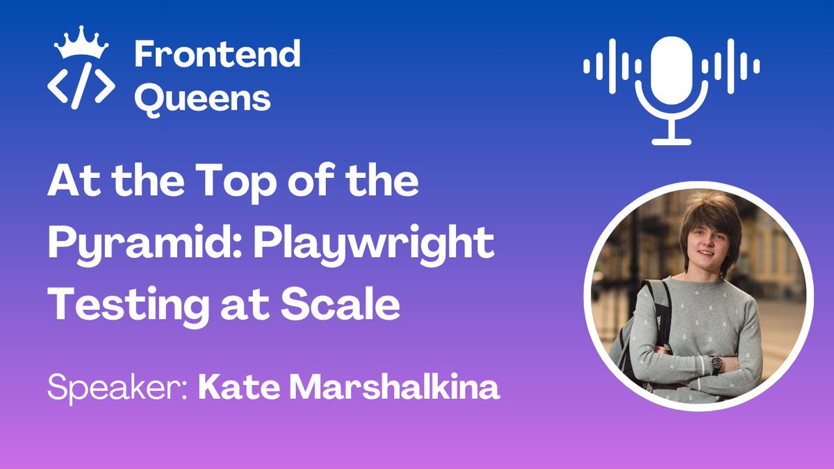 🚨 NEW Recording Available 🚨
Missed "At the top of the pyramid: Playwright testing at scale" with <a href="/kalabro/">Kate 💡</a>? It's now live! 🎥
Learn how her team scaled from 0→20k+ lines of E2E tests in a year.

🎬 Watch here: youtu.be/F-vSX3n90AI
#Playwright #ReactJS #FrontendQueens