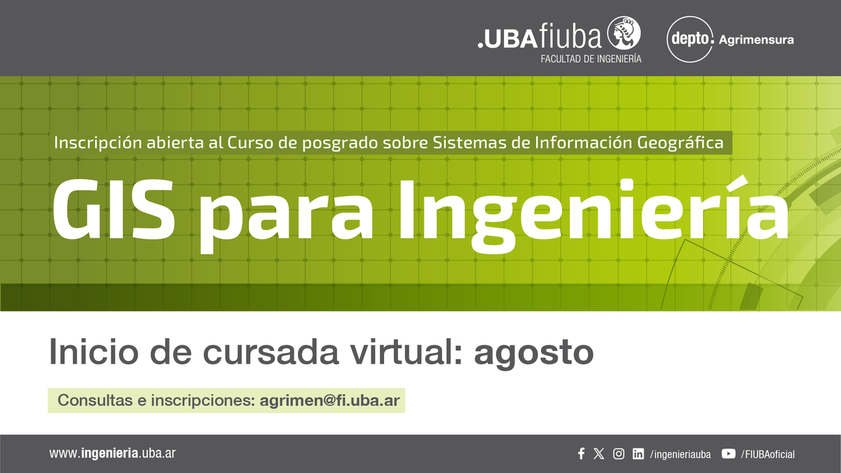 FIUBA (@ingenieriauba) on Twitter photo 🔗 Accedé a más información en fi.uba.ar/noticias/curso…
<a href="/UBAposgrados/">UBA Posgrados</a> #UBA #Ingeniería #Universidad #Posgrado #GIS 🔗 Accedé a más información en fi.uba.ar/noticias/curso…
<a href="/UBAposgrados/">UBA Posgrados</a> #UBA #Ingeniería #Universidad #Posgrado #GIS