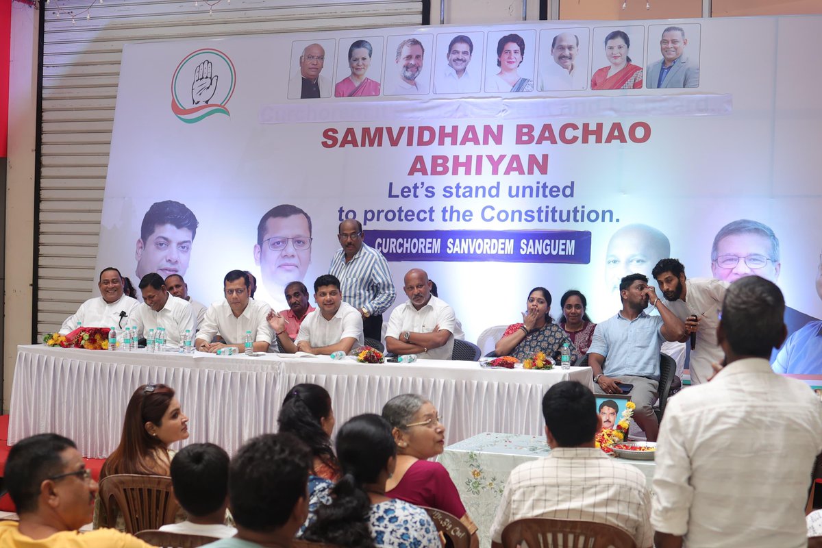amitspatkar's tweet image. 📍 Curchorem, Sanvordem &amp;amp; Sanguem | Samvidhan Bachao Abhiyan

Participated in the Samvidhan Bachao Abhiyan block meeting with Congress karyakartas from Curchorem, Sanvordem, and Sanguem.
It was especially meaningful to hold this campaign in Curchorem, my home constituency — where…