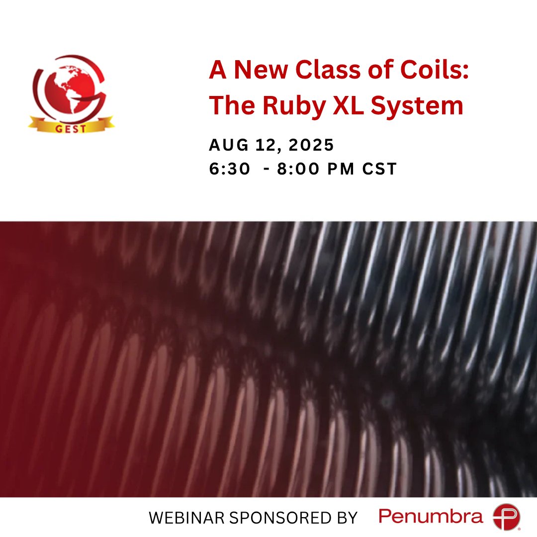 GEST -Global Embolization Symposium & Technologies (@thegestgroup) on Twitter photo NEW: Ruby XL System webinar featuring top IR experts!
Join Dr. Golzarian, Dr. Patel, Dr. Raj Pyne & Dr. Salazar for breakthrough insights into next-gen coil technology
Register for August 12, 2025. thegestgroup.com/a-new-class-of…
#InterventionalRadiology #MedTech #Innovation NEW: Ruby XL System webinar featuring top IR experts!
Join Dr. Golzarian, Dr. Patel, Dr. Raj Pyne & Dr. Salazar for breakthrough insights into next-gen coil technology
Register for August 12, 2025. thegestgroup.com/a-new-class-of…
#InterventionalRadiology #MedTech #Innovation