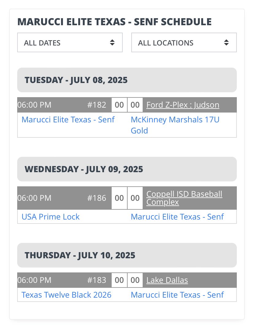 bsmitty_4's tweet image. Excited to be on the bump at Mattingly this week
Here is my schedule
@DustinLMcComas @FiveTool @MarucciEliteATX