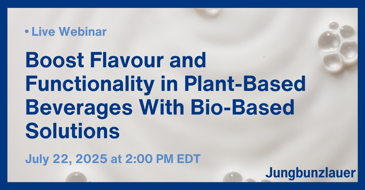 Plant-based drinks are trending—but taste &amp; stability challenges persist. 🌱 Join our 60-min #webinar to learn bio-based clean-label fixes with Jungbunzlauer’s mineral salts &amp; biogums. Ready for better taste &amp; texture? 

👉🏻 brnw.ch/21wTXlF

#PlantBased #CleanLabel