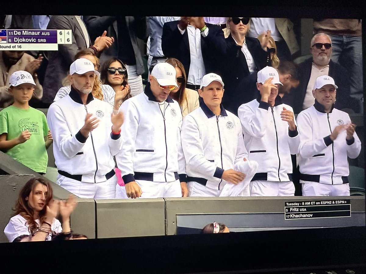 Looks like team Djokovic  went full Heavens Gate today. Quite the look from them.
