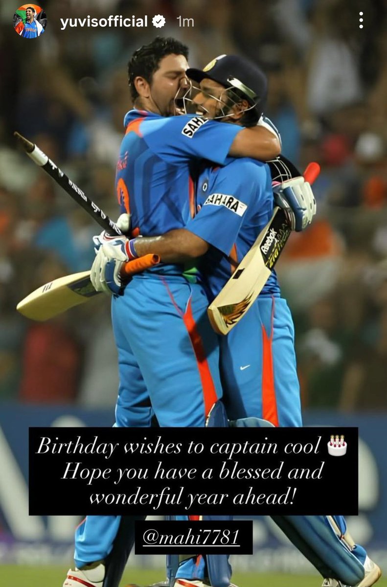 FilmtoFinale's tweet photo. 📸: @YUVSTRONG12's story #HappyBirthdayDhoni #MSDhoni" https://t.co/a6agp22Q9M