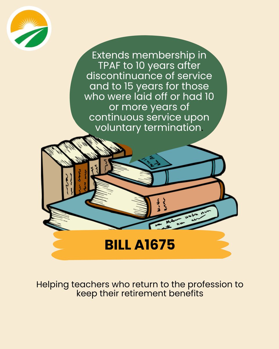 AswAndreaKatz's tweet image. We didn't only pass the budget last week. The Assembly also passed a bunch of bills that I will be highlighting. A huge one is A1675 that will ensure teachers who take a break from the profession and come back are able to keep earning their retirement benefits.