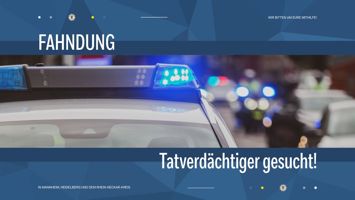 POL-MA: Heidelberg: Sexueller Übergriff im Rahmen der Handschuhsheimer Kerwe - Öffentlichkeitsfahndung mit Phantombild.
presseportal.de/blaulicht/pm/1…
Das Phantombild kann hier abgerufen werden: fahndung.polizei-bw.de/tracing/heidel…