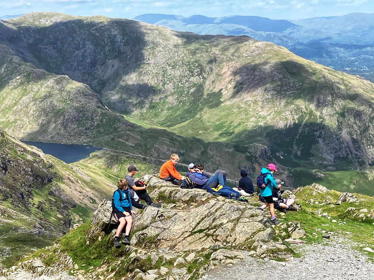 Day 1 of Year 4 and 5's residential. Children successfuly climbed  to the top of Coniston Old Man today - look at that view! 😍🙌🏼👏🏻🤩