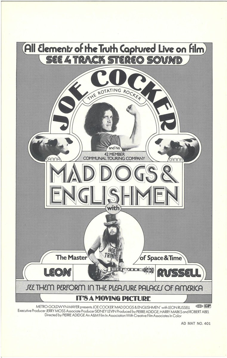 56 years ago, a “42 Piece Communal Tour” called Mad Dogs &amp; Englishmen happened with the “Rotating Rocker” and “Master of Space &amp; Time.”  #mosatmonday #leonrussell #joecocker #mosatmonday