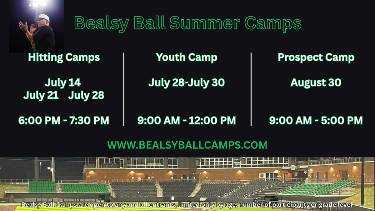 bealsyballcamps's tweet image. Opportunities are available for kids of all ages to come out and work with our coaching staff and players this summer!
Hitting Camps- Ages 13-18
Youth Camp - Ages 6-12
Prospect Camp - Grades 9-12
Register here: Bealsyballcamps.com
#WeAreMarshall