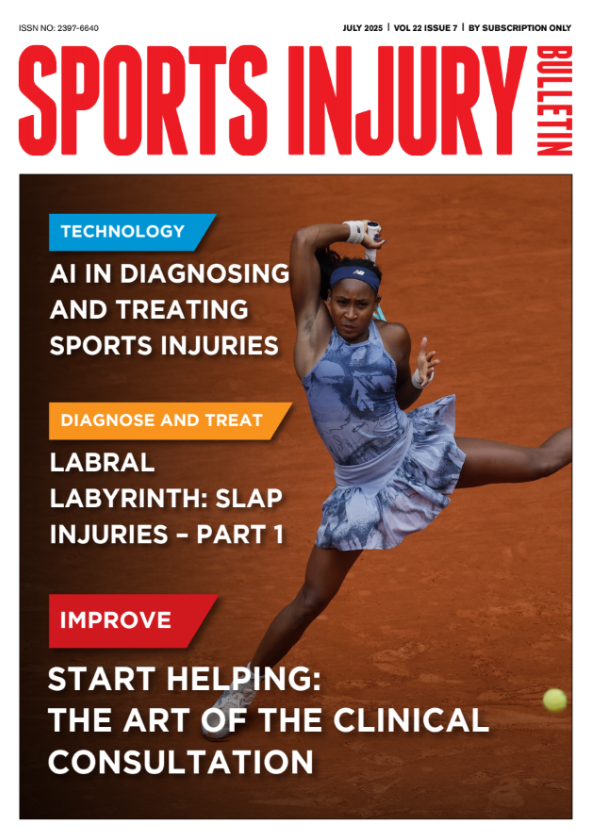 Another cracker from the Sports Injury Bulletin team!

The July issue: 
1. Compliance is critical in injury rehabilitation. 
2. AI's role in SEM.
3. SLAP Lesions

PLUS four research reviews! 👀😎🤩😻

sportsinjurybulletin.com