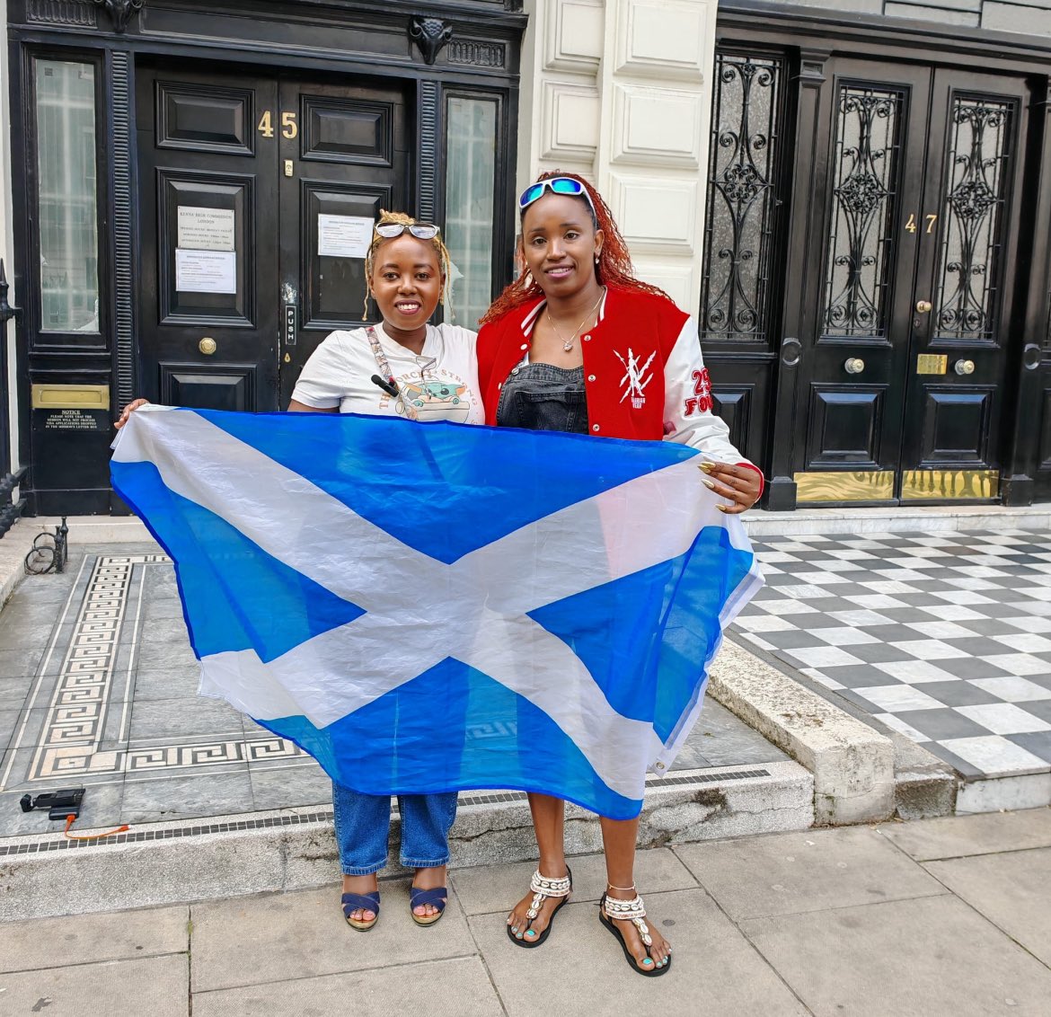 🇰🇪 🇰🇪  🏴󠁧󠁢󠁳󠁣󠁴󠁿 🏴󠁧󠁢󠁳󠁣󠁴󠁿Some patriots travelled all the way from Scotland to join the Sabasaba demonstrations in London ! 
#SabaSabaRevolutionDay