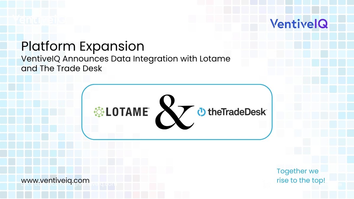 We’re excited to announce that #VentiveIQ data is now available on <a href="/Lotame/">Lotame Solutions</a>  &amp; <a href="/TheTradeDesk/">The Trade Desk</a>.

By teaming up with these industry leaders, we are making it easier than ever for brands to activate high-quality, privacy-first #audiences, wherever they need them.

#AdTech #DataDriven
