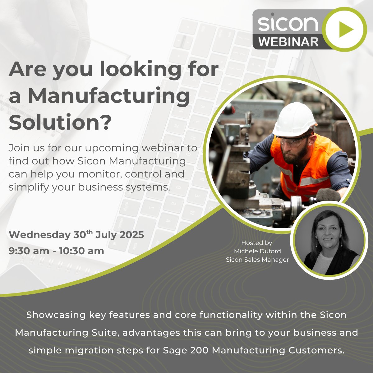 Join us for our upcoming webinar where we will be talking all things Sicon Manufacturing: eventbrite.co.uk/e/sicon-manufa…

#Sicon #Sage200 #SageManufacturing #SiconManufacturing #Manufacturing