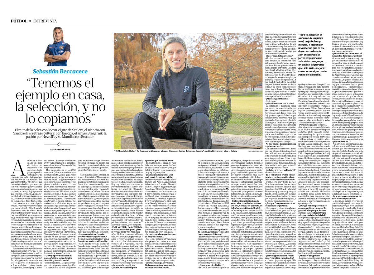 “Yo vengo de la tribuna”, se define Beccacece. Y propone pensar en <a href="/LANACION/">LA NACION</a> 
¿Por qué los técnicos argentinos no se afirman en Europa? ¿Por qué el fútbol argentino desaprovecha a su selección? ¿Qué pasó con River/Boca en el Mundial de Clubes?
lanacion.com.ar/deportes/futbo…
<a href="/FEFecuador/">FEF 🇪🇨</a>
