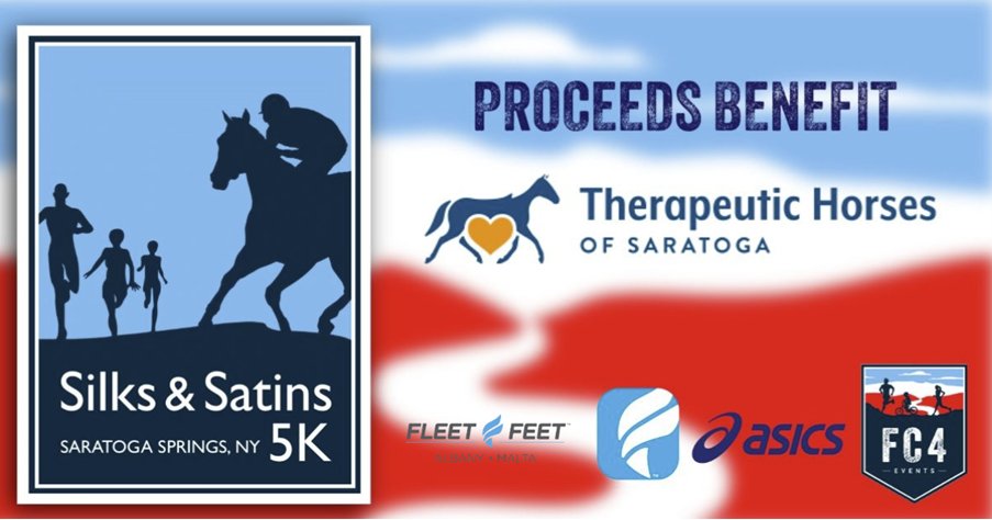 Therapeutic Horses of Saratoga (@th_saratoga) on Twitter photo It's almost time, #Saratoga!
Join the FC4 + <a href="/FleetFeetAlbany/">Fleet Feet Albany</a> Silks & Satins 5K on July 12 at <a href="/FasigTiptonCo/">Fasig-Tipton</a> - a fast, flat race weaving through the charming East Side. Support THS and kick off racing season in style!
Register: tinyurl.com/bddzxeyz It's almost time, #Saratoga!
Join the FC4 + <a href="/FleetFeetAlbany/">Fleet Feet Albany</a> Silks & Satins 5K on July 12 at <a href="/FasigTiptonCo/">Fasig-Tipton</a> - a fast, flat race weaving through the charming East Side. Support THS and kick off racing season in style!
Register: tinyurl.com/bddzxeyz