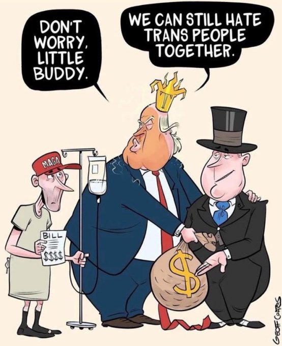#DemsUnited #DemVoice1 
Trump placating Main Street MAGA after giving almost all of the money to Wall Street.
Hatred of "others" is still a winning message to his base.