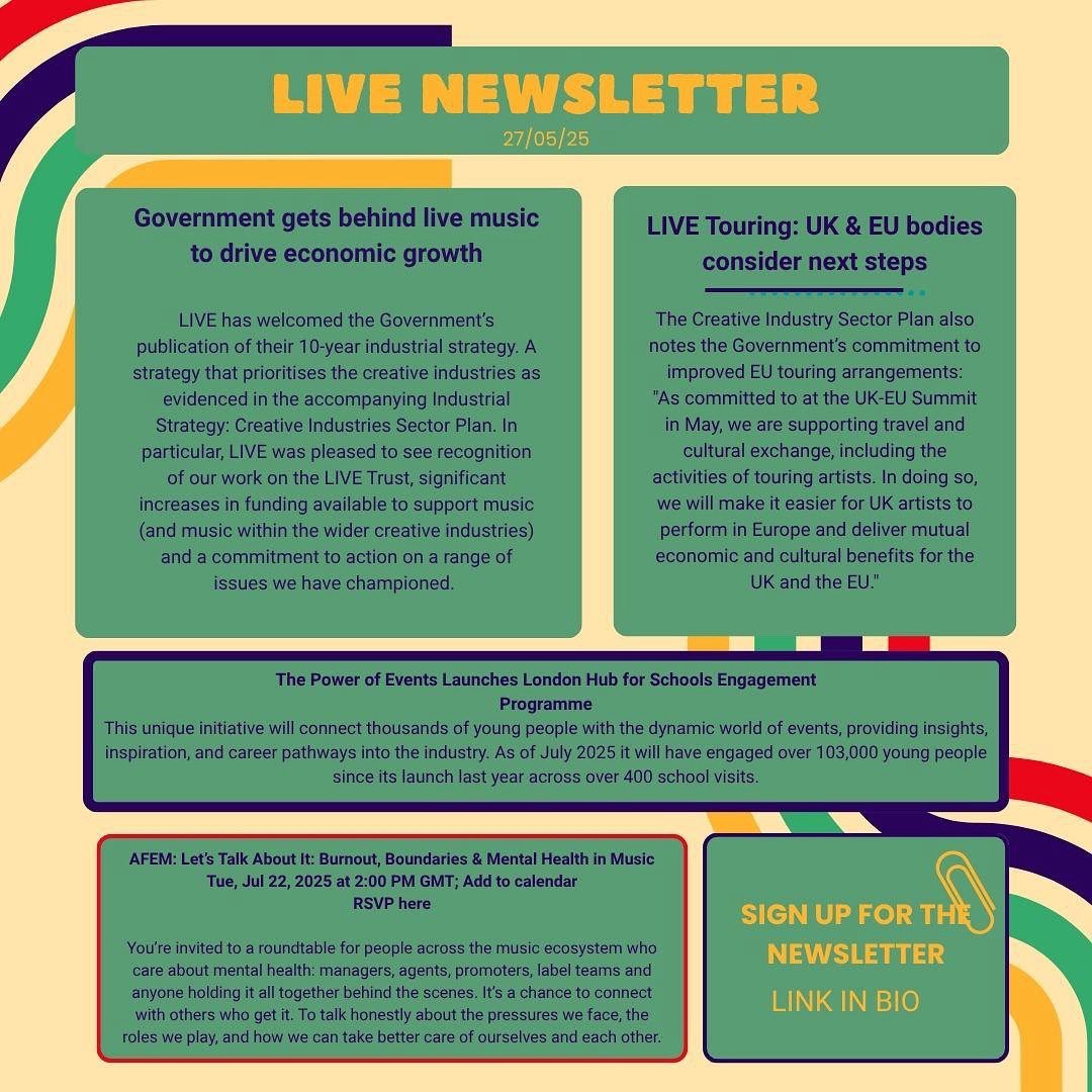 Stay in the loop with the latest from the live music industry.

Missed last week’s edition? Catch up now and never miss a beat—subscribe today.