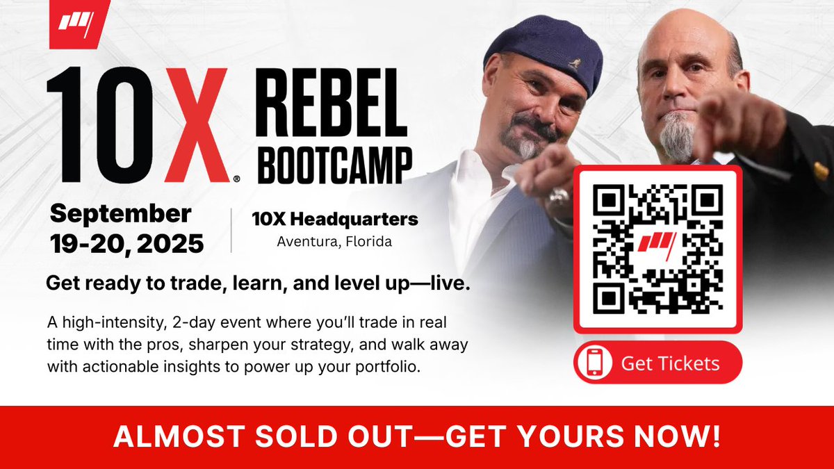 MarketRebels's tweet photo. β‘ Don't miss the 10X Rebel Bootcamp!
2 days of live trading, coaching, and networking with @jonnajarian & @petenajarian in Miami, Sept 19-20, 2025. ποΈ
Limited seats + exclusive VIP yacht experience! π₯οΈ
Get tickets: https://t.co/I6bdydSHSr
#10XBootcamp https://t.co/8z0SHjhkgP