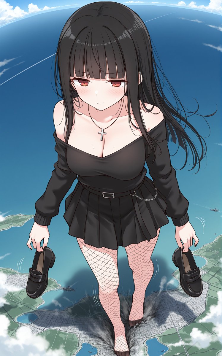 Light &amp; Dark

🤍🖤

#giantess #Sizetwitter #巨大娘 #AIart