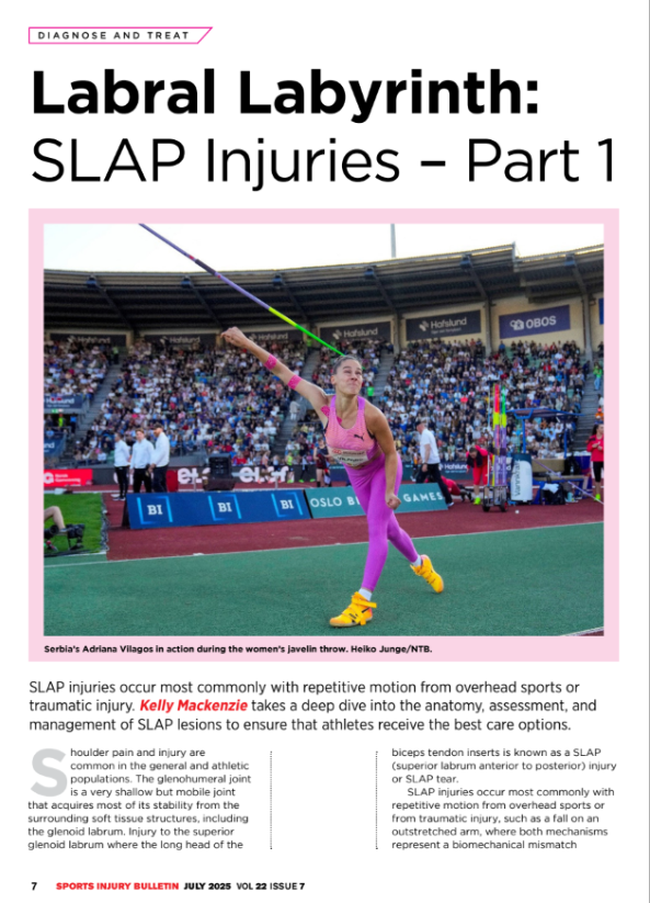 SLAP injuries occur most commonly with repetitive motion from overhead sports or traumatic injury. 

Kelly Mackenzie takes a deep dive into the anatomy, assessment, and management of SLAP lesions 2 ensure that athletes receive the best care.

sportsinjurybulletin.com/diagnose--trea…

💪👇😎