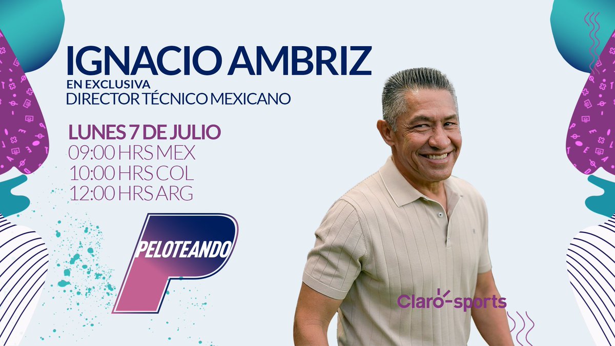 ¡EXCLUSIVA QUE NO TE PUEDES PERDER!🎙️🔥

Acompáñanos en #Peloteando, a través de #ClaroSports, estaremos charlando sobre la actualidad del fútbol mexicano con el estratega Nacho Ambriz.

Nos vemos a las 9:00 en punto… ¡Los esperamos!🕘