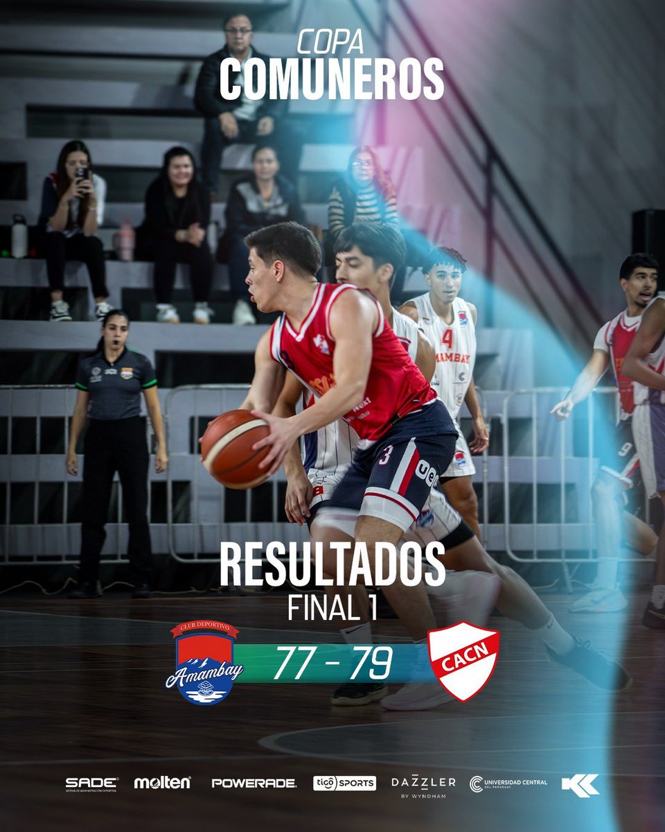 cpb_py's tweet image. 📊 Resultado Final – Copa Comuneros - FINAL 1
Amambay 77 Vs 79 Ciudad Nueva 
Un duelo parejo que se definió en los últimos minutos. Ciudad Nueva se lleva una victoria clave🏀
#CopaComuneros #Resultados