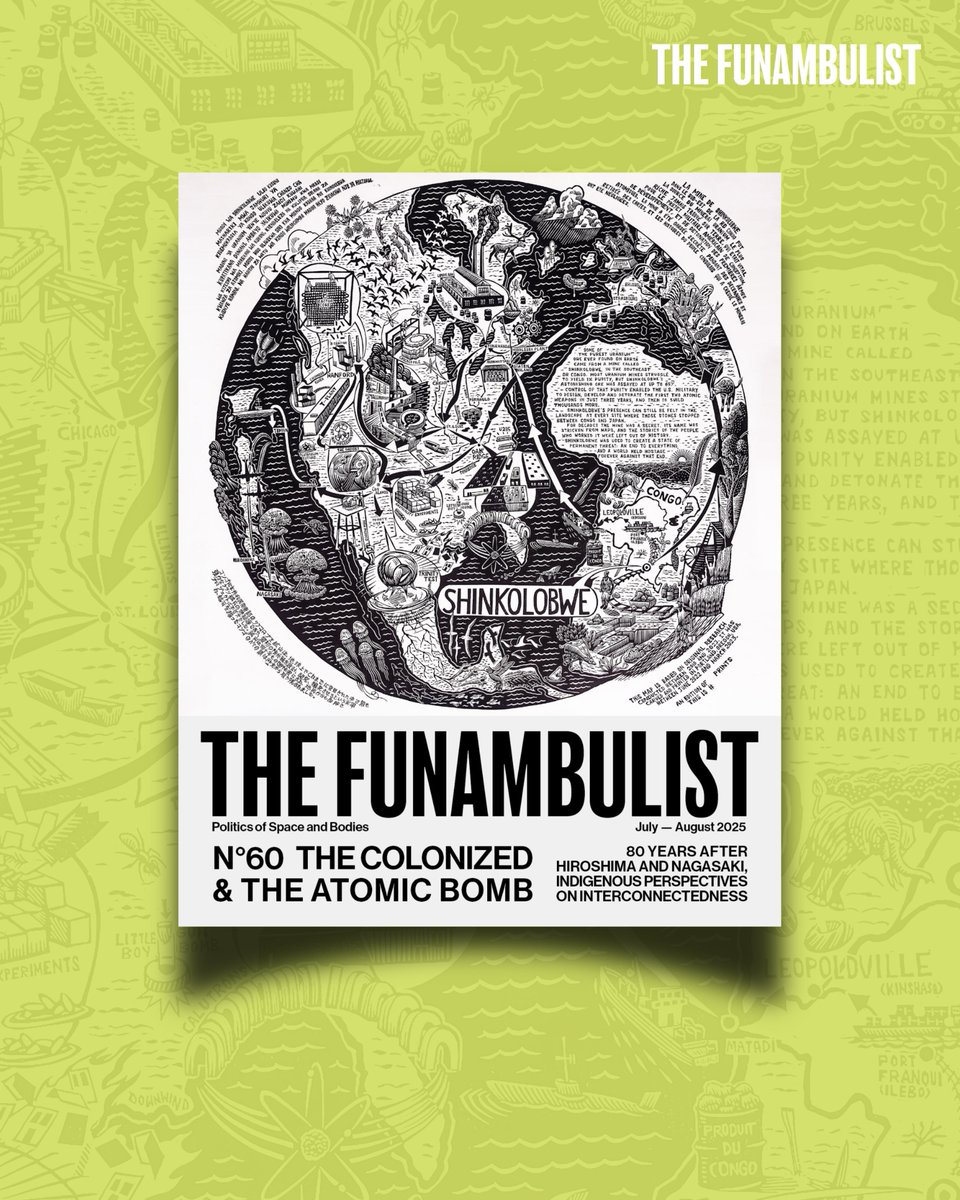 The Funambulist (@thefunambulist_) on Twitter photo Our new issue "The Colonized & the Atomic Bomb" is out!
As we commemorate the 80th anniversary of the US nuclear bombing of Hiroshima and Nagasaki in August, this issue convokes Indigenous perspectives from lands that were exploited for these bombings.
thefunambulist.net/shop/60-coloni… Our new issue "The Colonized & the Atomic Bomb" is out!
As we commemorate the 80th anniversary of the US nuclear bombing of Hiroshima and Nagasaki in August, this issue convokes Indigenous perspectives from lands that were exploited for these bombings.
thefunambulist.net/shop/60-coloni…