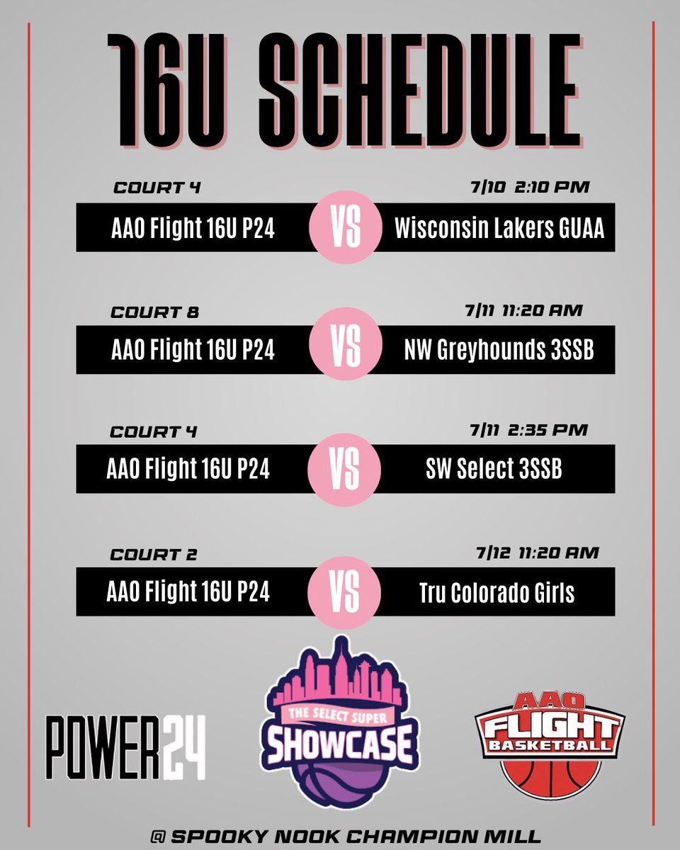 FlightAAOGBB's tweet image. 16U AAO Flight Power 24 enters July live events with a record of 5-0 in @SelectEventsBB
Ohio schedules below!