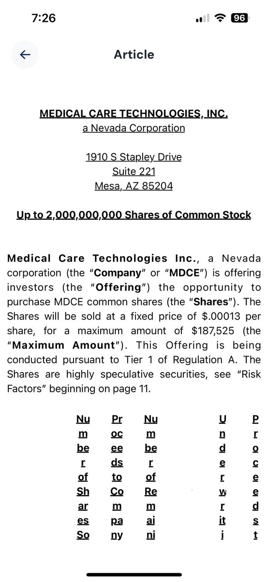 stock_gambit's tweet photo. $MDCE: Marshal must think everyone is stupid. He says the purpose of this supplement is to increase the price. When in fact it lowered to .00013 from .00016 lol https://t.co/nU8WmuYEiQ