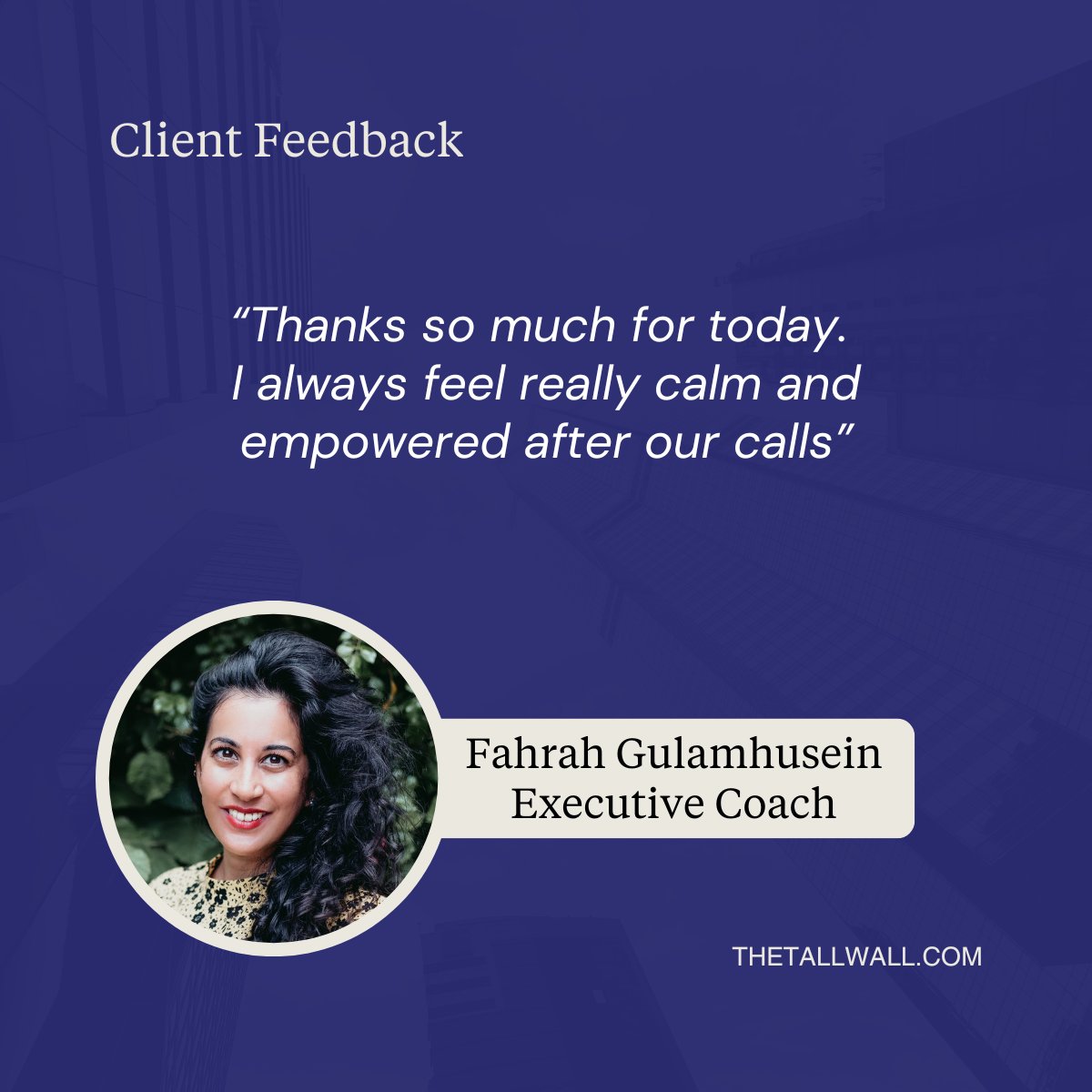 Fahrah's background means she's fully aware of the challenges those in financial and professional services face. A former Global HRD for a FTSE 100 organisation. Her coaching style is gentle and powerful. She works with individuals around purpose, identity and self-belief.