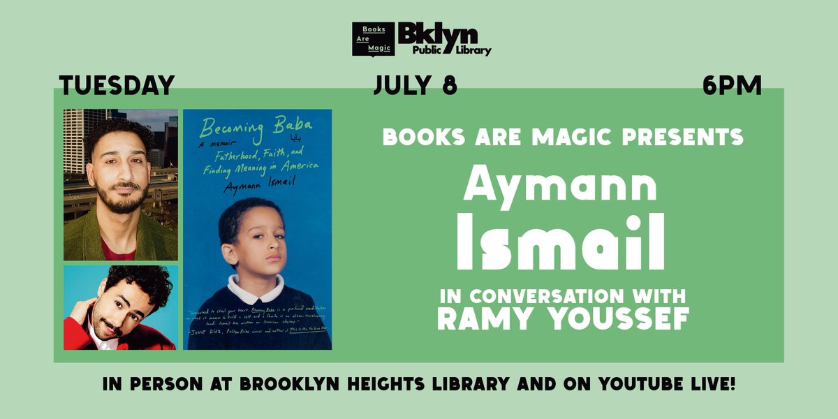 📣 ONE DAY LEFT 📣
Becoming Baba is officially out tomorrow.
If you're in NYC/NJ, come celebrate with us at the launch party — July 8th, 6pm, hosted by <a href="/booksaremagicbk/">Books Are Magic</a> at @bklynlibrary, featuring <a href="/ramy/">ramy youssef</a> and music by <a href="/marwamorgan/">Marwa Morgan مروة مرجان</a>.
See you there, inshaAllah ❤️