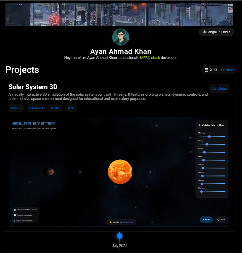 DevLegend_'s tweet photo. ✅ Completed – Solar System 3D 🌌
Interactive 3D solar system built with Three.js – orbiting planets, camera controls &amp; fully responsive.

🔗 Live Demo: https://t.co/pEdKPxIotF

#WebDevelopment #100DaysOfCode #buildinpublic #connect #WebDev #NextJS #React https://t.co/bbf7E8OrBO