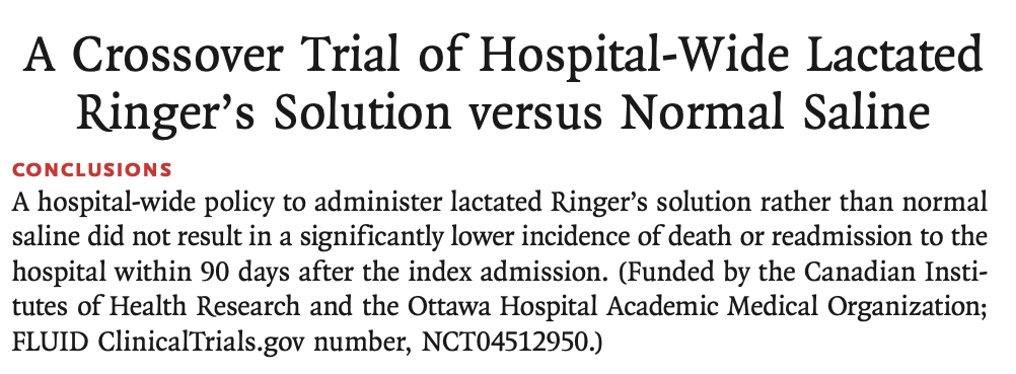 Does this settle this controversy once and for all - for you - about the use of "balanced IV solutions"? nejm.org/doi/full/10.10…