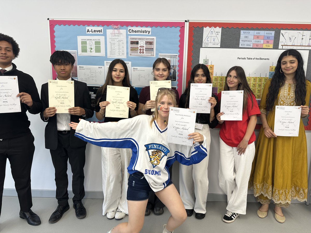 Our Year 12 Chemistry students recently took part in the prestigious Cambridge Chemistry Challenge — and we are proud to share their outstanding results. This is a brilliant accomplishment that reflects the hard work, dedication, and talent of our Year 12 chemists. Well done!