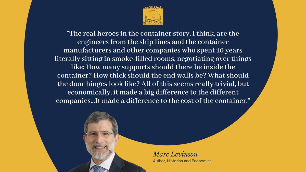 UnsiloedPodcast's tweet image. Explore the complex economic history and unexpected impact of how goods make their way around the world in this episode with journalist and economist Marc Levinson. The full episode is available at buff.ly/io7rdTL | @PrincetonUPress