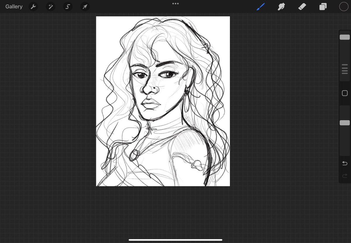 lilodraws_'s tweet image. I’m finally back to drawing now 😭 here a sketch of arianne martell using a new brushe