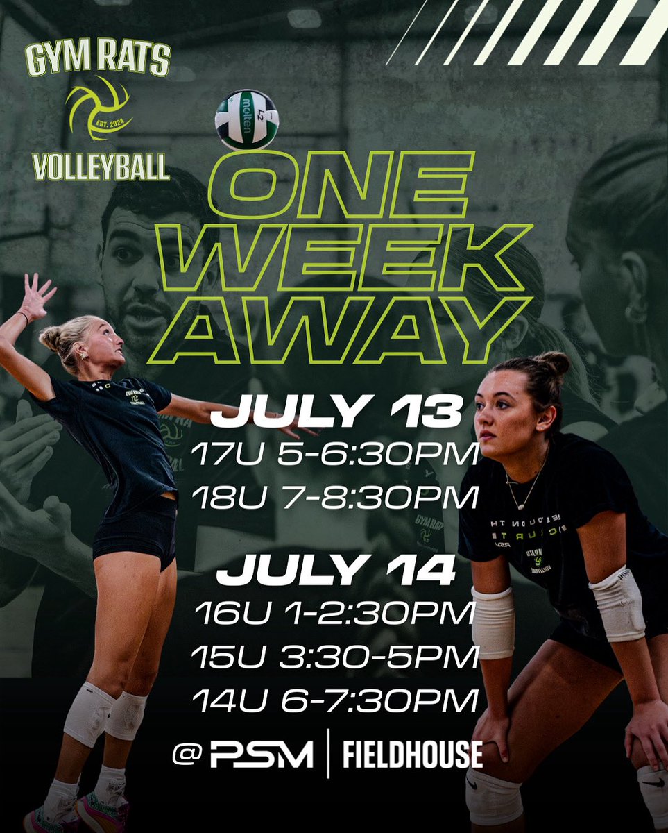 Gym Rats Volleyball (@gymratsvb) on Twitter photo 1οΈβ£ Week Out! Register for tryouts for a chance to join our ever-growing Gym Rats VB Family in year βοΈas a club. Donβt miss it!
#SeeYouOnTheCourt with Gym Rats VB at Tryouts at the PSM Fieldhouse β¬οΈ
ποΈ REGISTER FOR TRYOUTS at the link below!
gymratsvb.leagueapps.com/clubteams/4578β¦ 1οΈβ£ Week Out! Register for tryouts for a chance to join our ever-growing Gym Rats VB Family in year βοΈas a club. Donβt miss it!
#SeeYouOnTheCourt with Gym Rats VB at Tryouts at the PSM Fieldhouse β¬οΈ
ποΈ REGISTER FOR TRYOUTS at the link below!
gymratsvb.leagueapps.com/clubteams/4578β¦