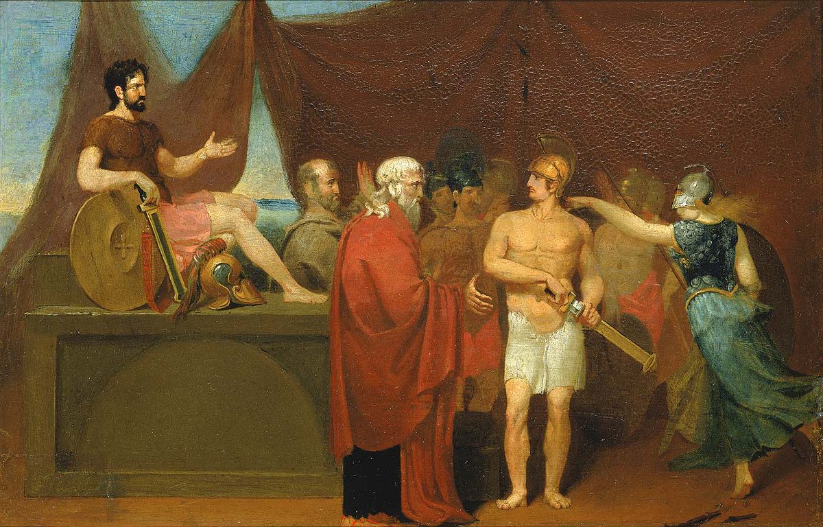dailyagamemnon's tweet image. — quarrel of achilles and agamemnon (1832, american), by william page