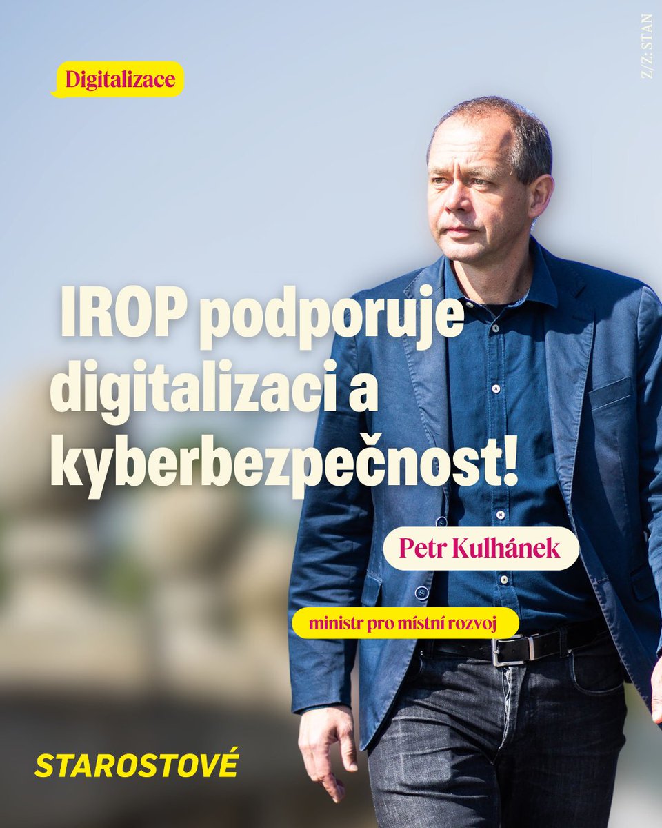 Každý z nás chce mít služby státu jednodušší, přístupné a bezpečné. Proto IROP podporuje digitalizaci a kyberbezpečnost ve veřejné správě. Díky tomu se daří zajišťovat její odolnost vůči hrozbám. 

Jsem rád, že Česká republika investuje do moderní veřejné správy, která šetří čas