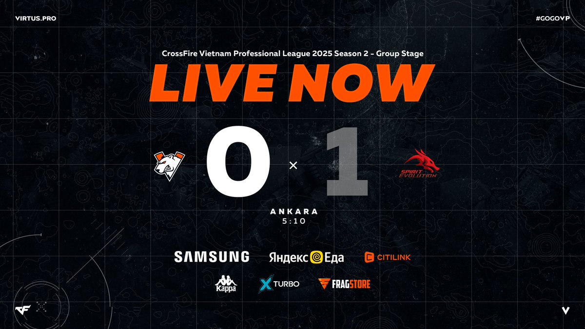 Let the first map slip, ready to dominate the second 💪 

📺 LIVE: youtube.com/watch?v=3zNixk… 

#CrossFire #GOGOVP