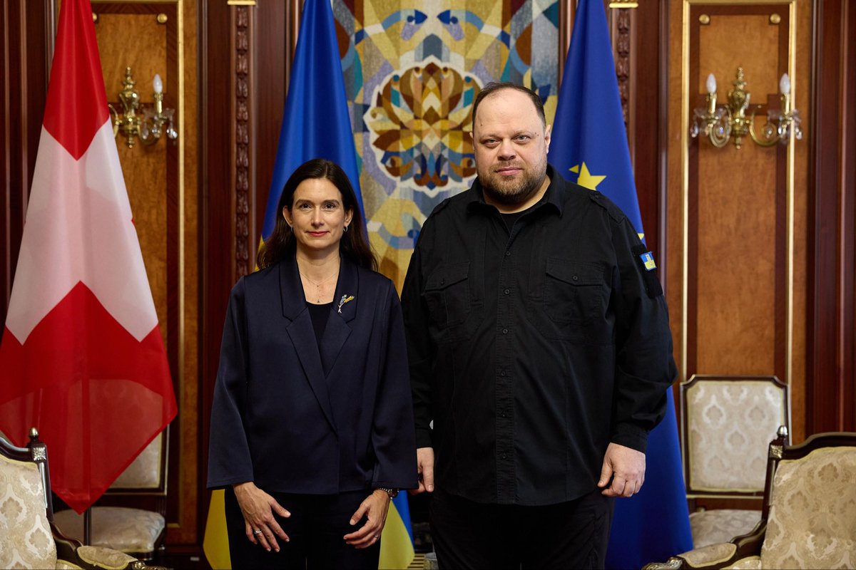 Ruslan Stefanchuk (@r_stefanchuk) on Twitter photo Held a meeting in the Verkhovna Rada of Ukraine with the President of the National Council of the Federal Assembly of the Swiss Confederation, <a href="/MajaRiniker/">Maja Riniker</a>.
This visit is a clear signal of Switzerland’s solidarity with the people of Ukraine during the full-scale war. I expressed Held a meeting in the Verkhovna Rada of Ukraine with the President of the National Council of the Federal Assembly of the Swiss Confederation, <a href="/MajaRiniker/">Maja Riniker</a>.
This visit is a clear signal of Switzerland’s solidarity with the people of Ukraine during the full-scale war. I expressed