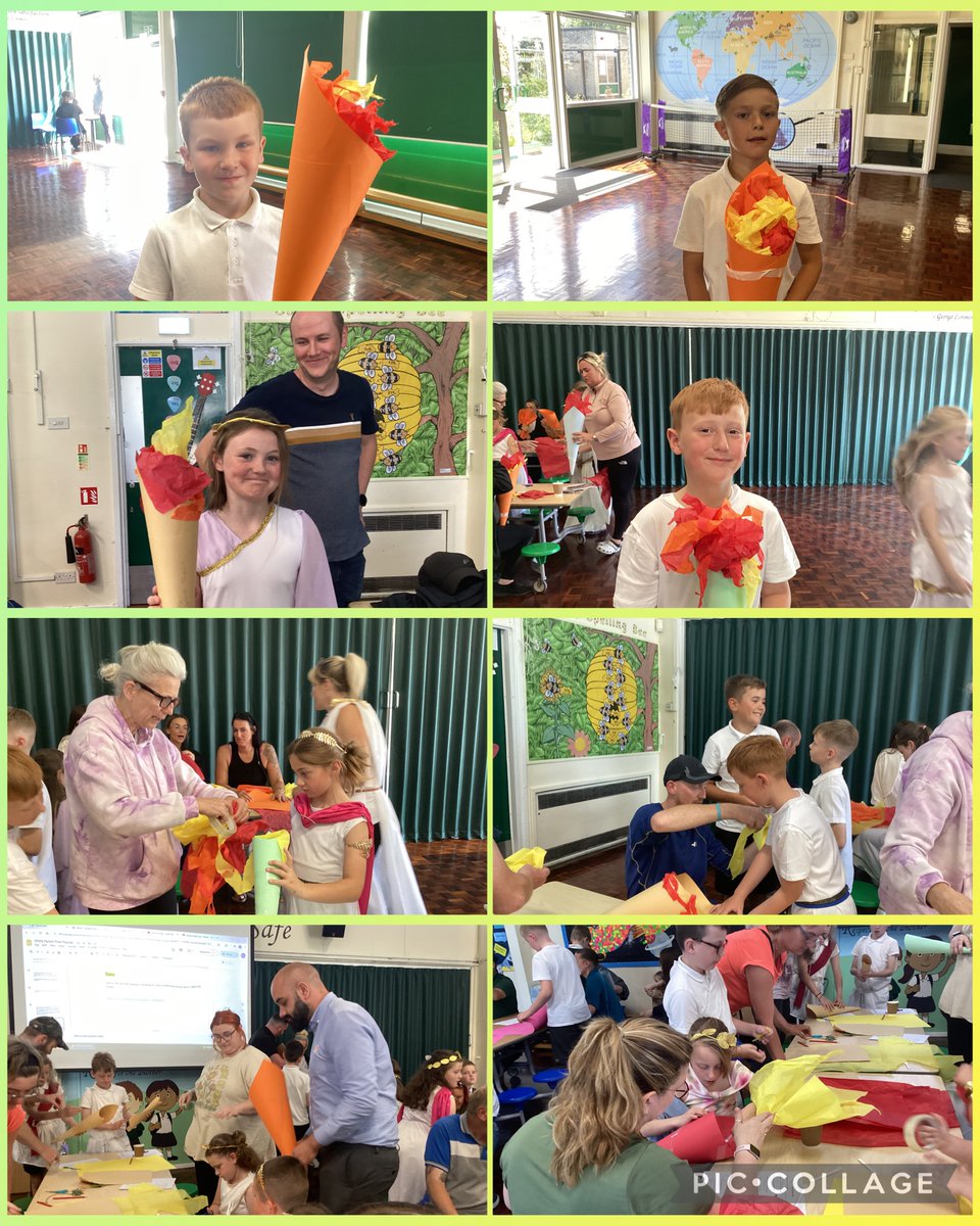 BaderPrimary's tweet photo. Y4R had a great final flourish event with our parents/guardians celebrating our learning of Ancient Greece. We presented our learning, took part in a quiz, danced the ‘Zorba’ and made Olympic torches #BaderHistory #RRSarticle3 🏛️🇬🇷🏺🔥💃 https://t.co/rQMfhUAL2S