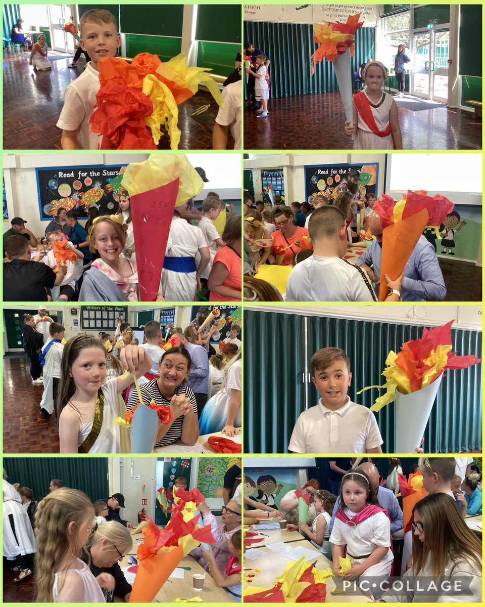 BaderPrimary's tweet photo. Y4R had a great final flourish event with our parents/guardians celebrating our learning of Ancient Greece. We presented our learning, took part in a quiz, danced the ‘Zorba’ and made Olympic torches #BaderHistory #RRSarticle3 🏛️🇬🇷🏺🔥💃 https://t.co/rQMfhUAL2S