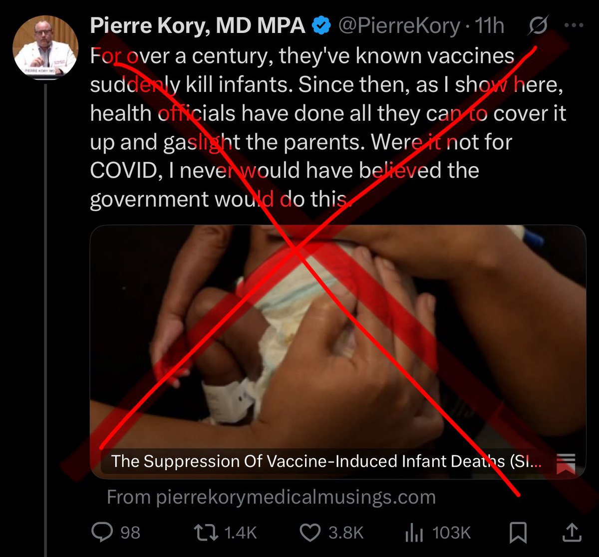In case you were worried by this despicable lie:
There is ZERO association with receipt of vaccination and sudden infant death syndrome (SIDS).

In fact, many studies have found a negative association between vaccines and SIDS (ie they’re associated with REDUCED SIDS)