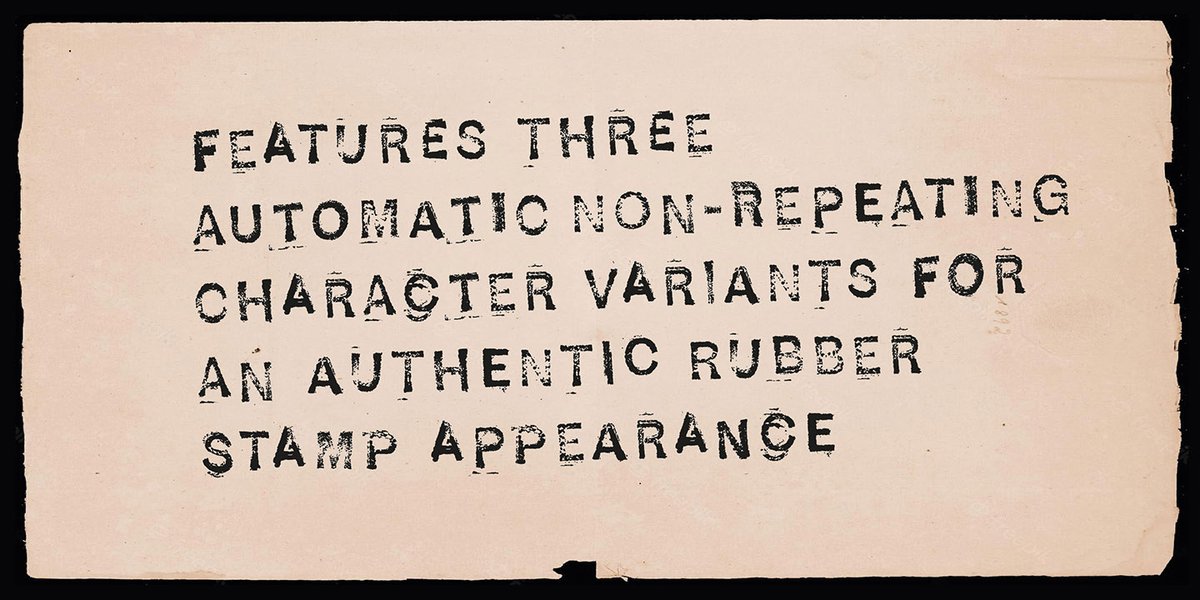 rianhughes's tweet image. New font! Carbak Sans is taken from a vintage rubber printing set, and features three versions of each letter that automatically cycle for that authentic uneven artisan look. Device Fonts: devicefonts.co.uk/catalogue/carb… Currently a &apos;Hot New Font&apos; at @MyFonts  tinyurl.com/2zvd4v68