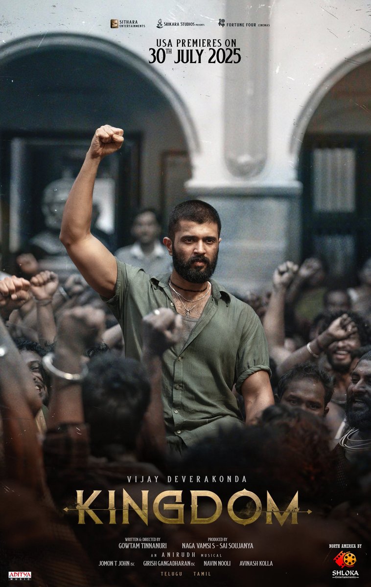 ShlokaEnts's tweet image. Oo Ragile Ragileโฆ.
Modhalayye yuddhale
Kadhile Kadhile
Padunekke khadgaleโฆ..raaaa
#Kingdom USA premieres on July 30th ๐ฅ๐ฅ
North America Release by @ShlokaEnts